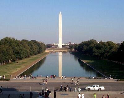 Washington Monument Seen in The Reflecting Pool, Washington, DC